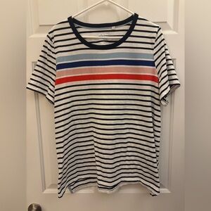 Boden Navy and White Striped Tee